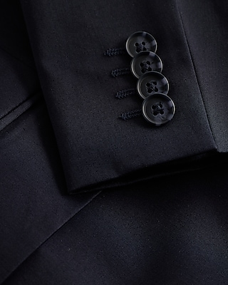 Slim Dark Navy Cotton-Blend Suit Jacket