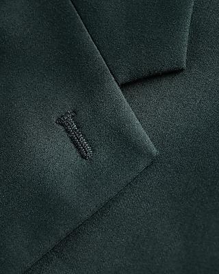 Slim Dark Green Cotton-Blend Suit Jacket
