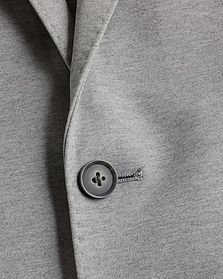 Slim Light Gray Knit Suit Jacket