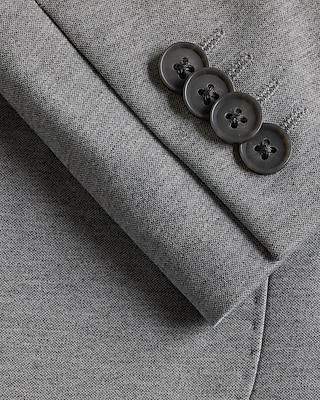 Slim Light Gray Knit Suit Jacket