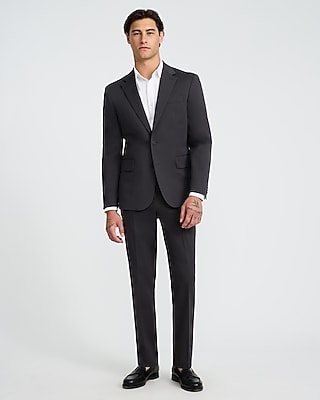 Slim Dark Gray Cotton-Blend Suit Jacket - image 5