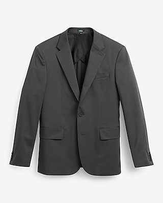Slim Dark Gray Cotton-Blend Suit Jacket - image 4