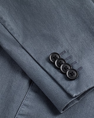 Slim Slate Gray Cotton-Blend Suit Jacket