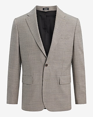 Slim Check Wool-Blend Flannel Suit Jacket