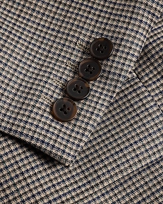 Slim Check Wool-Blend Flannel Suit Jacket