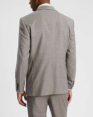 Slim Check Wool-Blend Flannel Suit Jacket