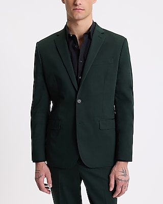 Extra Slim Dark Green Cotton-Blend Suit Jacket