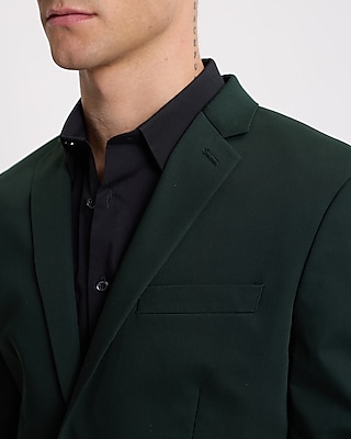 Extra Slim Dark Green Cotton-Blend Suit Jacket