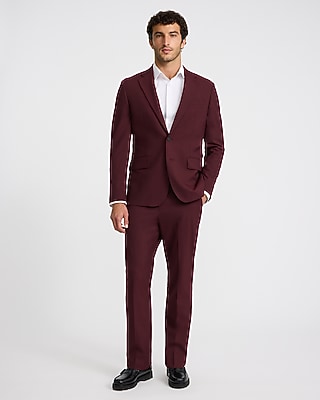 Slim Burgundy Stretch Suit Jacket