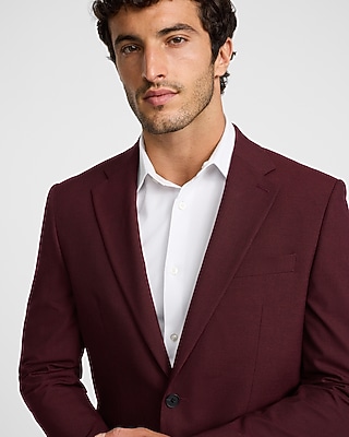 Slim Burgundy Stretch Suit Jacket