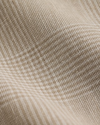 Extra Slim Plaid Khaki Linen-Blend Suit Jacket