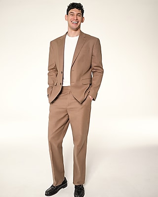 Classic Dark Khaki Linen-blend Suit Jacket