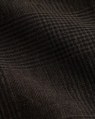 Classic Black Plaid Linen-Blend Suit Jacket