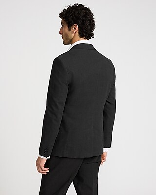 Classic Black Plaid Linen-Blend Suit Jacket