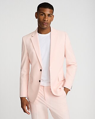 Extra Slim Pink Stretch Cotton-blend Suit Jacket
