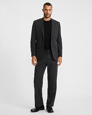 Relaxed Charcoal Gray Stretch Suit Jacket