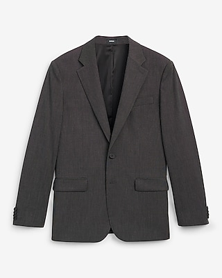 Relaxed Charcoal Gray Stretch Suit Jacket