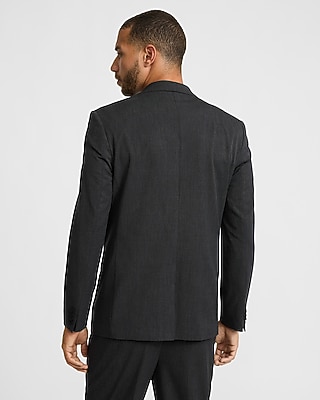 Relaxed Charcoal Gray Stretch Suit Jacket