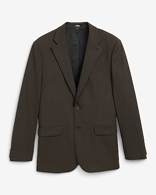 Relaxed Brown Stretch Suit Jacket