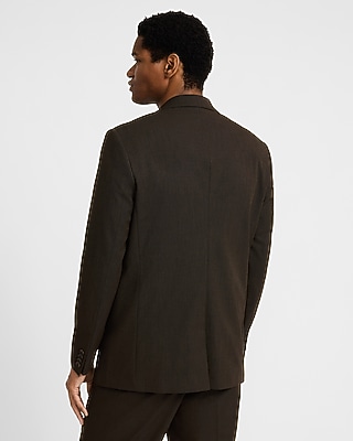Relaxed Brown Stretch Suit Jacket