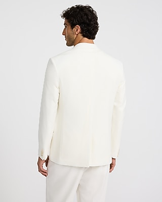 Relaxed White Stretch Suit Jacket