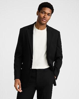 Relaxed White Stretch Suit Jacket | Express