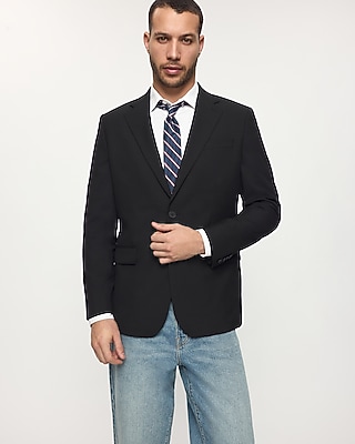 Relaxed Black Stretch Suit Jacket