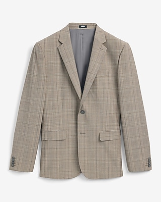 Extra Slim Plaid Wool-Blend Stretch Suit Jacket