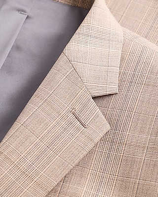 Extra Slim Plaid Wool-Blend Stretch Suit Jacket