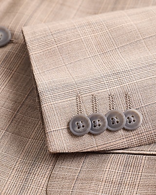 Extra Slim Plaid Wool-Blend Stretch Suit Jacket