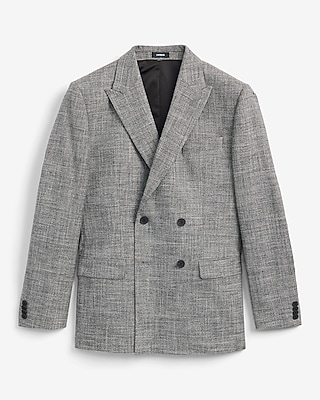 Relaxed Heather Grey Double Breasted Blazer