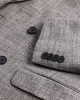 Relaxed Heather Grey Double Breasted Blazer