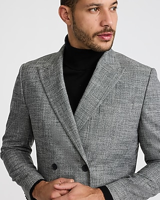 Relaxed Heather Grey Double Breasted Blazer