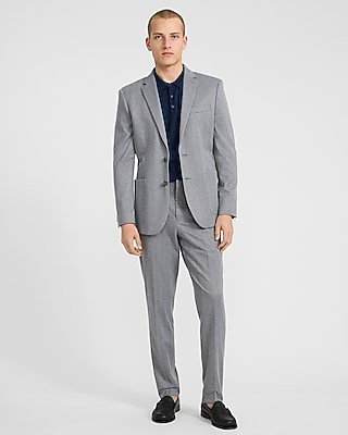 Extra Slim Charcoal Herringbone Stretch Suit Jacket