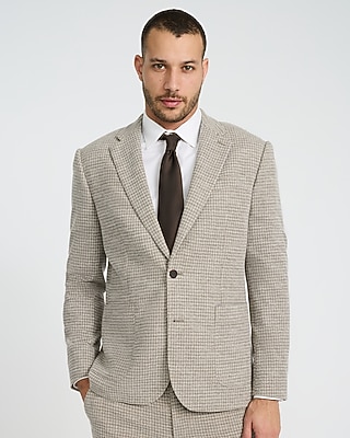 Classic Blue Linen-blend Suit Jacket | Express