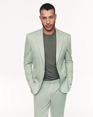 Slim Sage Wool-Blend Stretch Suit Jacket