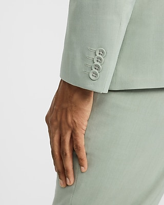 Slim Sage Wool-Blend Stretch Suit Jacket