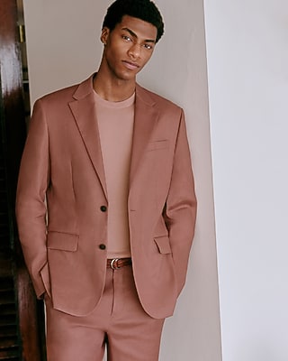 Classic Cognac Dusk Linen-blend Suit Jacket