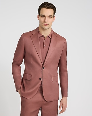 Classic Cognac Dusk Linen-blend Suit Jacket