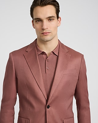 Classic Cognac Dusk Linen-blend Suit Jacket