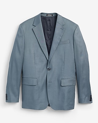 Classic Blue Linen-blend Suit Jacket