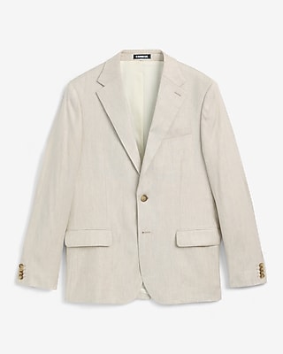 Relaxed Natural Linen-blend Suit Jacket