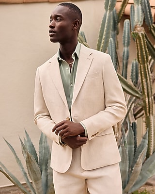 Relaxed Natural Linen-Blend Suit Jacket