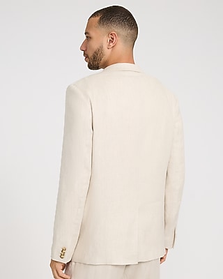 Relaxed Natural Linen-blend Suit Jacket