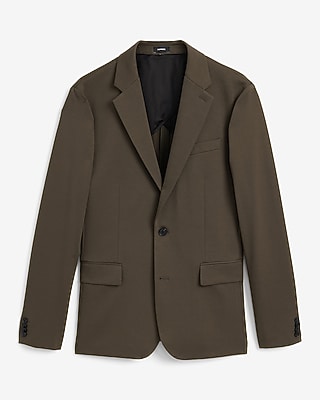 Slim Dark Olive Comfort Stretch Tech Suit Jacket