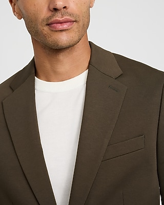 Slim Dark Olive Comfort Stretch Tech Suit Jacket