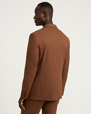 Slim Nutmeg Brown Brushed Flannel Suit Jacket