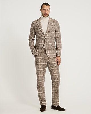 Slim Plaid Wool-Blend Boucle Suit Jacket