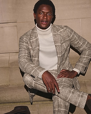 Slim Plaid Wool-Blend Boucle Suit Jacket