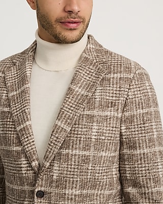 Slim Plaid Wool-Blend Boucle Suit Jacket